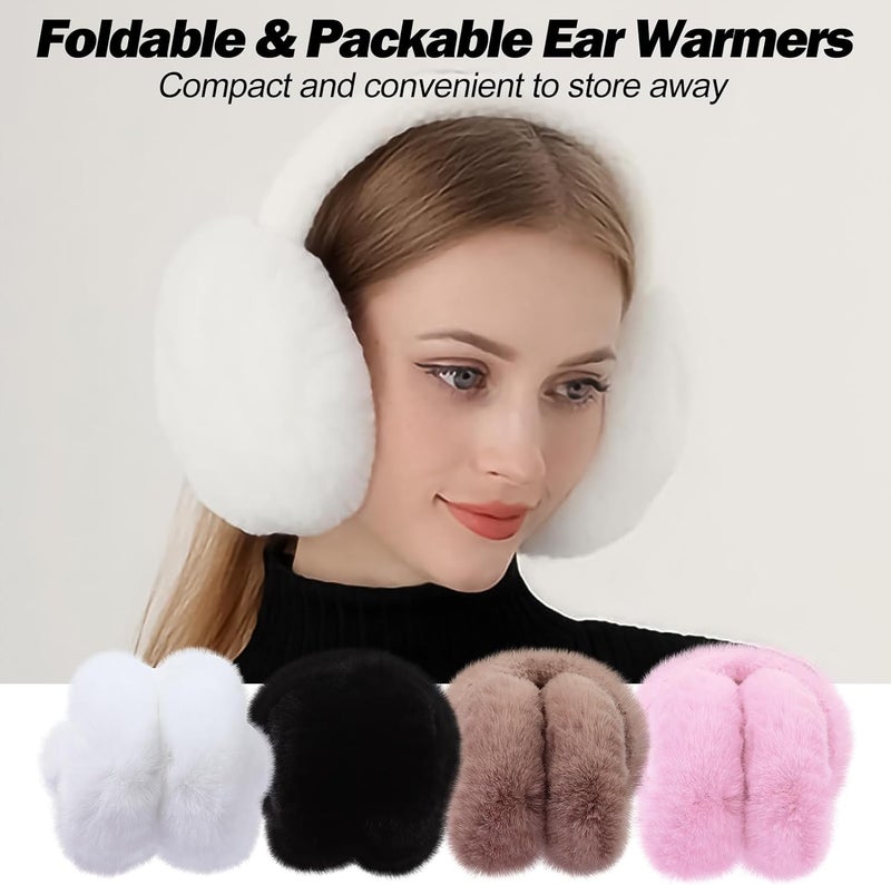 CHUANGLI Foldable Ear Muffs for Women Cold Weather Fluffy Earmuffs Winter Warm Headband Cute Slouchy Ear Warmers - Image 5